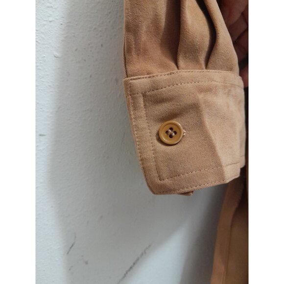 Womens Velour Heavyweight Outdoor Warm Stretch Size 2X Button Down Shirt Tan - Picture 4 of 8